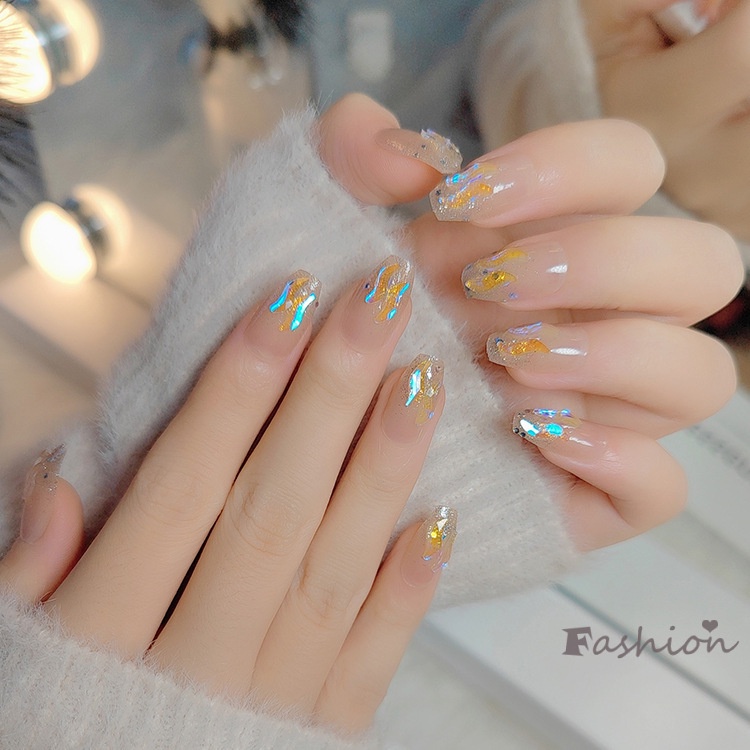 Bộ Móng Tay Giả Bán Trong Suốt 3D Mềm Mại Màu Hồng Cho Nữ