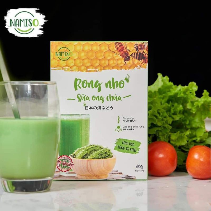 Bột Rong Nho Sữa Ong Chúa Namiso – Hộp 15 gói 60g