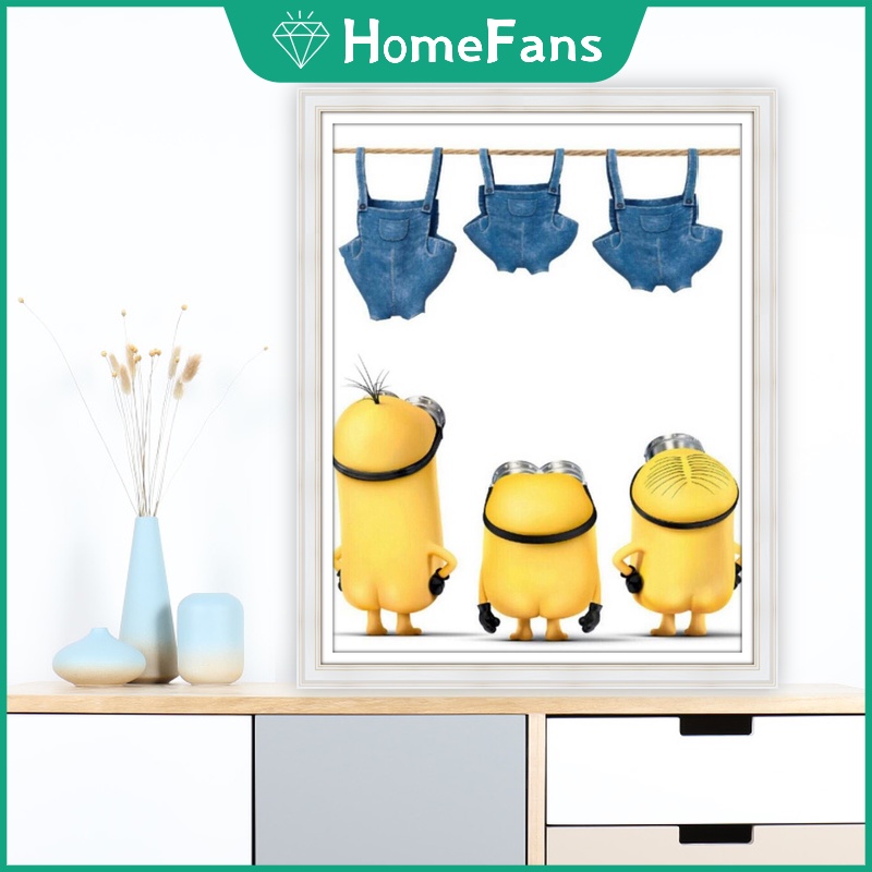 Bộ Tranh Đính Đá 5D Tự Làm Hình Minions 30x40cm / 40x50cm
