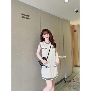 Váy len viền kẻ siêu đẹp QC L1