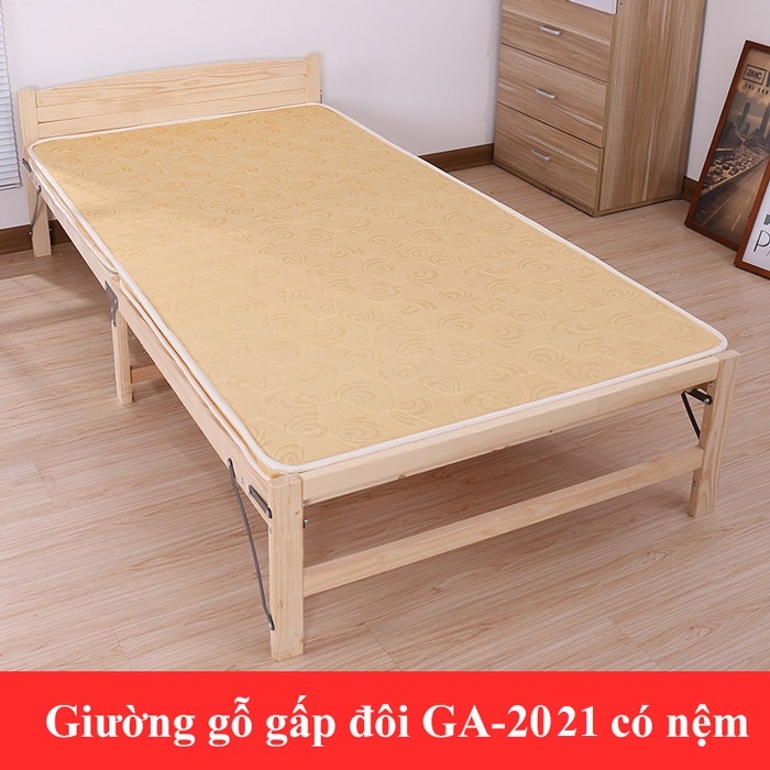 Giường ngủ [ ảnh thật ] , giường xếp gỗ thông gấp gọn 60cm,80cm,100cm,120cm,150cm