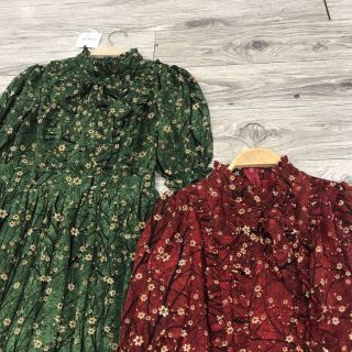 Đầm Asos bèo cổ nơ midi- D0045