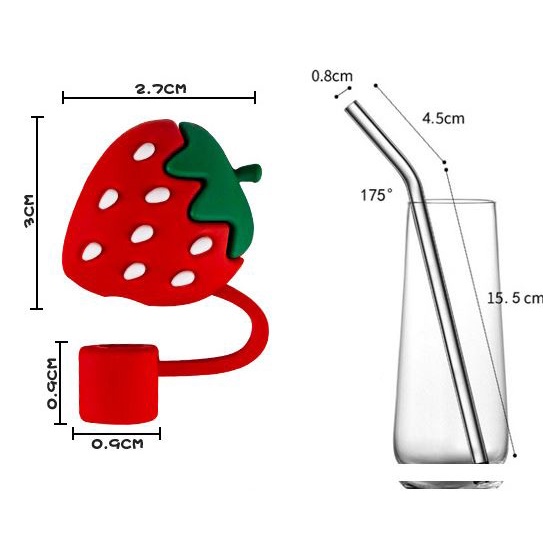 Phích cắm rơm silicone có thể tái sử dụng mẹo rơm nắp đậy phụ kiện nhà bếp chống bụi nắp cho thủy tinh