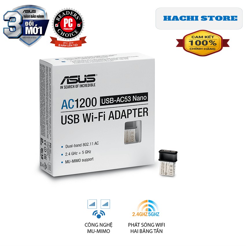 USB Wifi chuẩn AC1200 Asus USB-AC53nano - Hàng Phân Phối Chính Hãng | WebRaoVat - webraovat.net.vn