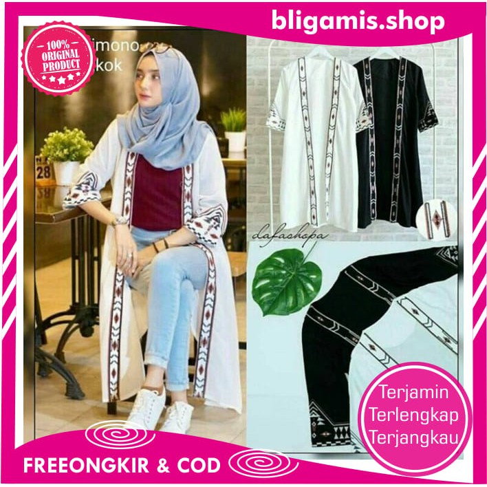 ^_^ Kimono Cardi Ethnic Kimono Dài Thêu Họa Tiết Bestseller