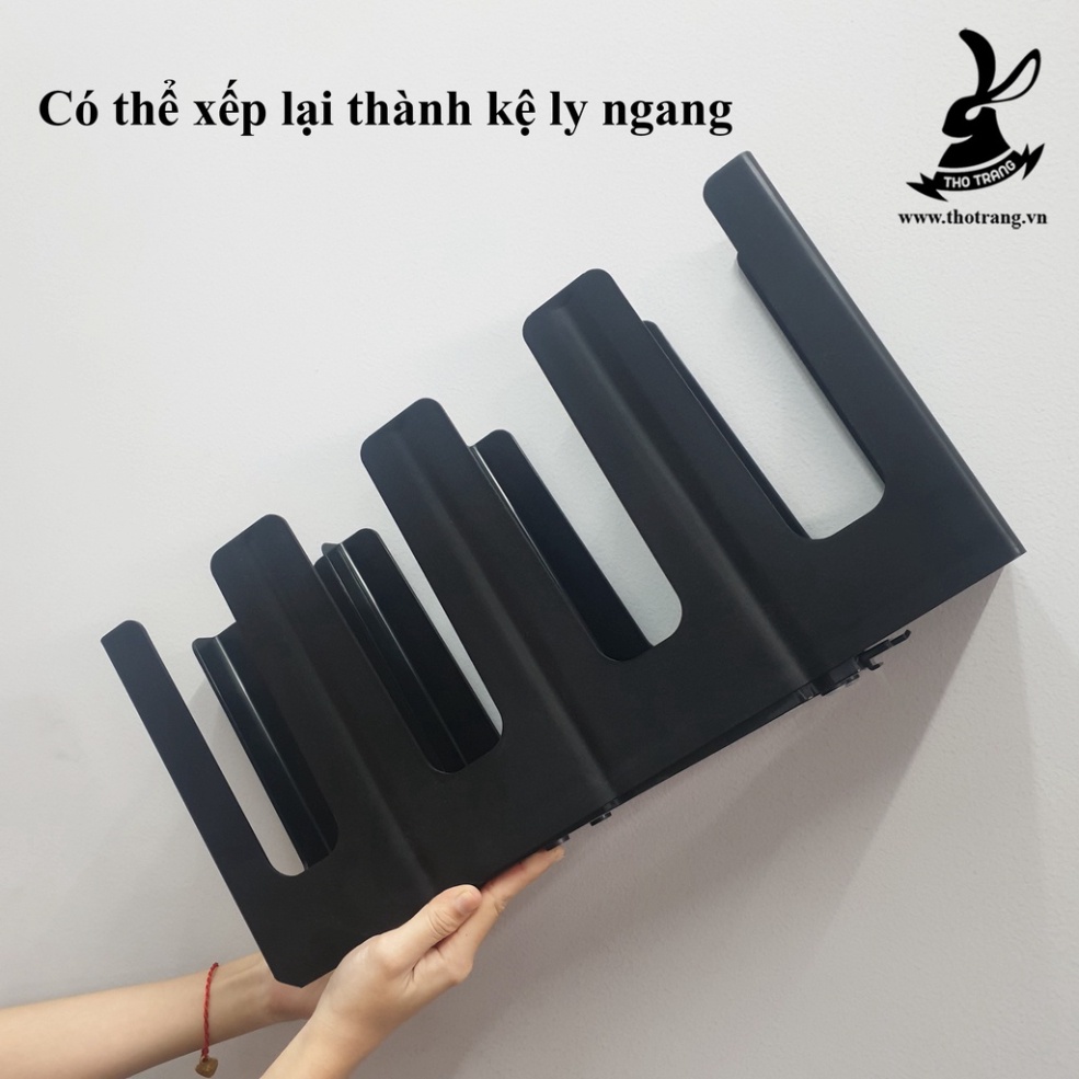 Kệ đựng ly, cốc trà sữa nhựa ABS đúc nguyên khối loại xéo/ ngang 2,4 ngăn