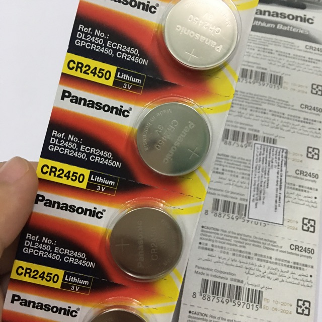Pin CR2450 Panasonic 3V Lithium vỉ 5 viên