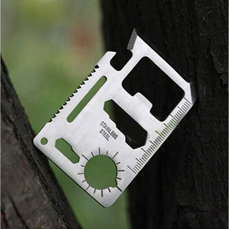 Thẻ thép đa năng 11 công dụng thẻ phượt đa năng thiết kế độc đáo Steel Credit Card Survival Tool