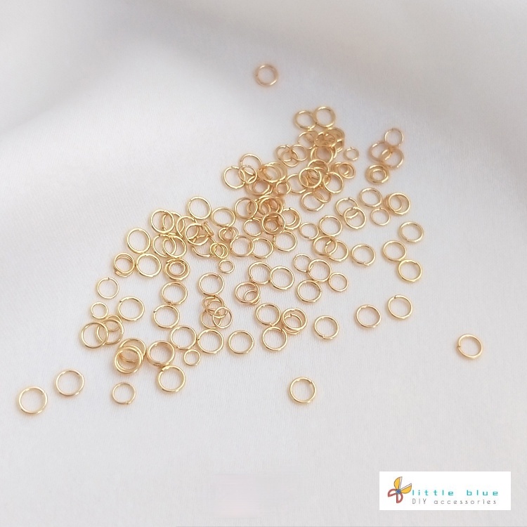 Set 100 Chiếc Nhẫn Hở Mạ Vàng 14K Bằng Thép Titan Độ Cứng Cao Làm Trang Sức Thủ Công diy