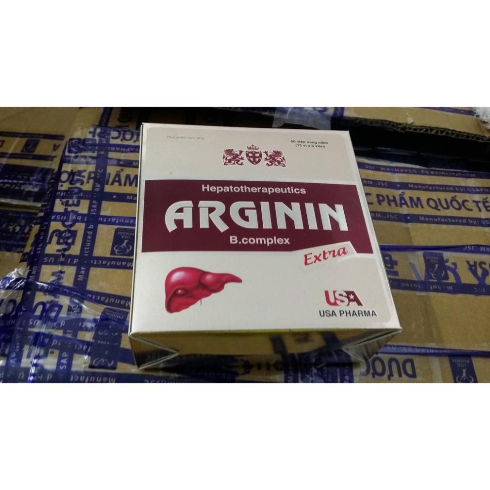 [Viên uống] VIÊN UỐNG BỔ GAN ARGININ B COMPLEX EXTRA CÀ GAI LEO DIỆP HẠ CHÂU ARGININ EXTRA GIẢI ĐỘC GAN HỘP 60 VIÊN