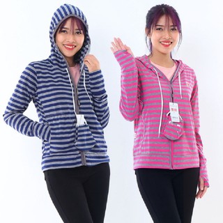 Áo chống nắng nữ vải thun kẻ