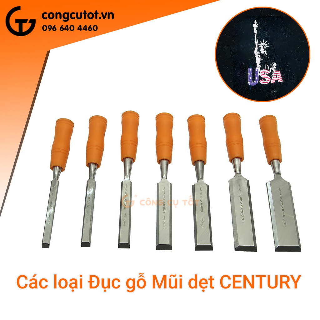 Đục gỗ cầm tay mũi dẹt Century