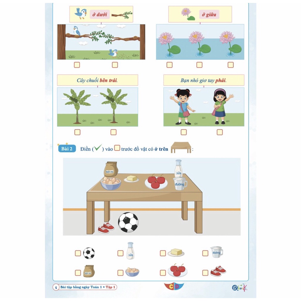 SÁCH -  - Combo 2 quyển bài tập hằng ngày toán và tiếng việt 1 tập 1