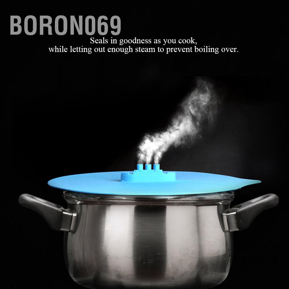 Boron069 Silicone Steam Pot Lids Pressure Cooker Spill Food Seal Cover for Household Pan Covers