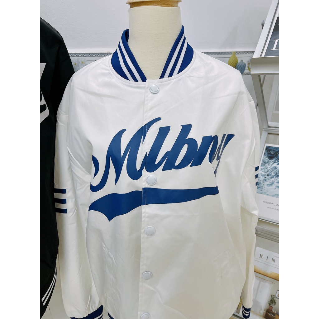 ÁO KHOÁC MLBNY BOMBER CHỮ MLBNY - KHOÁC NỈ UNISEX NAM NỮ - HÀNG CÓ SẴN
