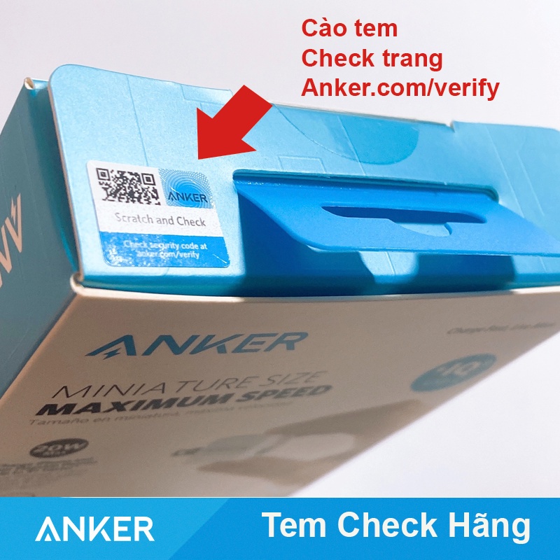 Củ sạc Anker 20w A2633 PowerPort III Nano 1 cổng USB-C PiQ 3.0 sạc nhanh 11 12 13 - tistore