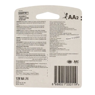 Pin AA Energizer Max E91 Vỉ 2 Viên Chính Hãng
