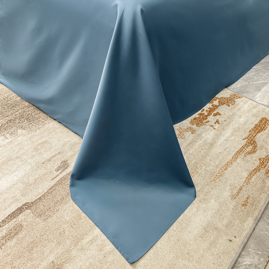 Bộ chăn ga gối lụa chăn trần- Chất Liệu Lụa Silk thoáng mát hàng thêu vân cao cấp sẵn hãng miễn phí bo chun