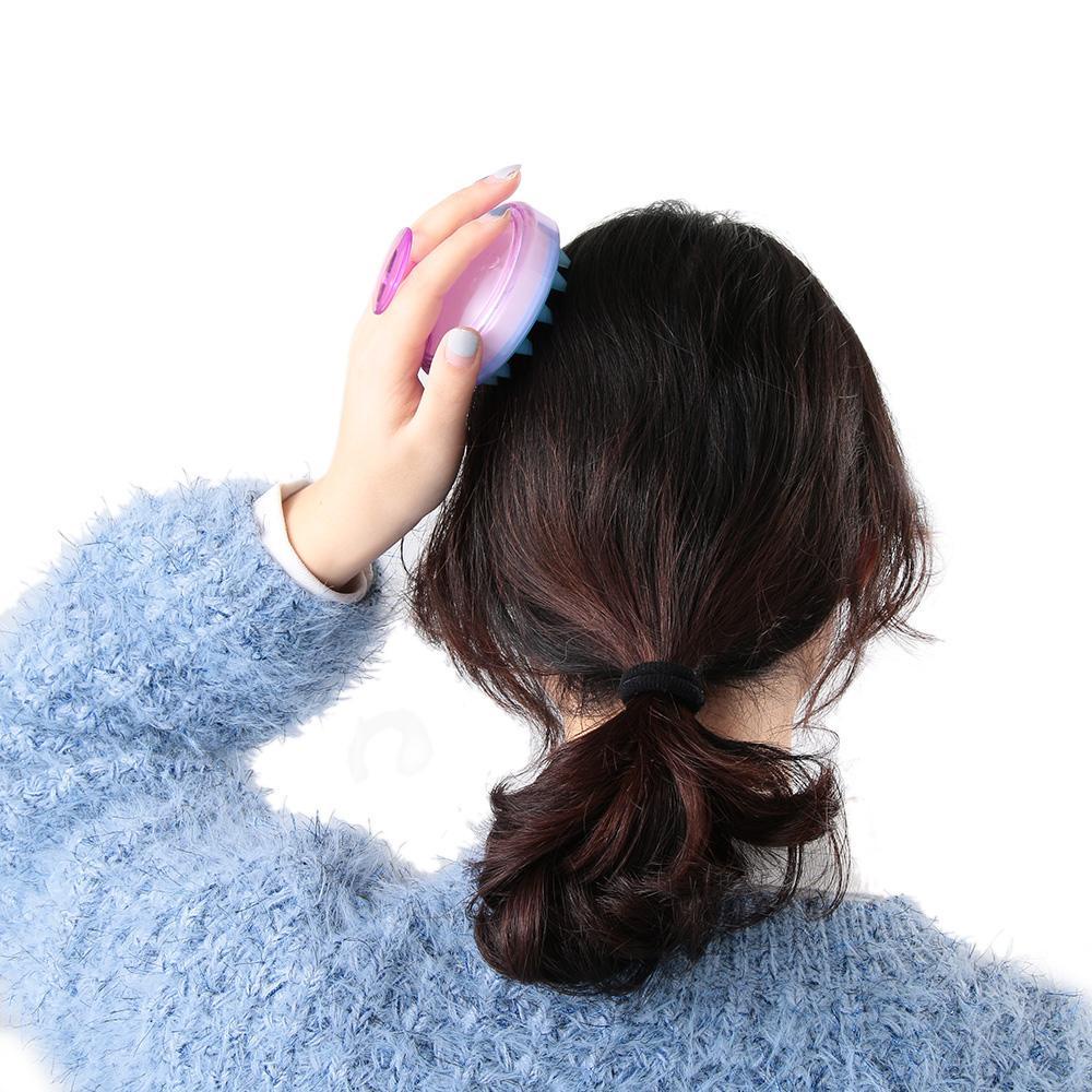 SOFTNESS Dụng Cụ Mát Xa Da Đầu Khi Tắm Bằng Silicone 5 Màu Tùy Chọn