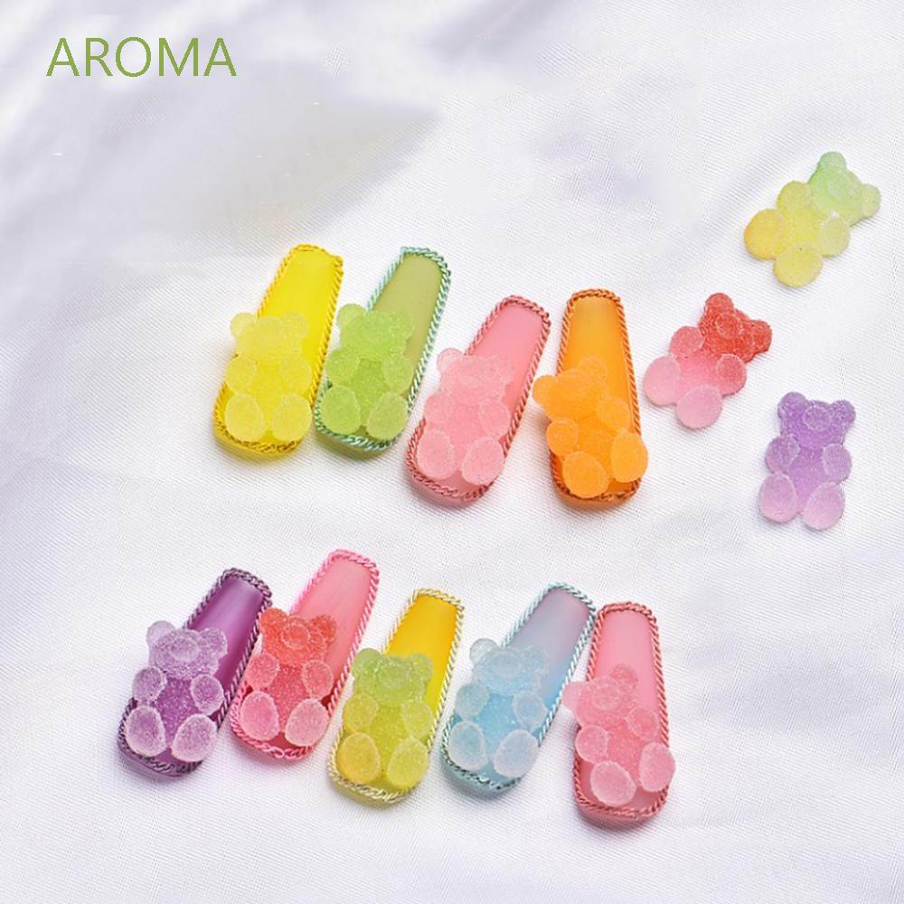 [Hàng mới về] Phụ kiện trang trí móng nghệ thuật tự làm thiết kế gấu hoạt hình 3D bằng gốm mềm dễ thương màu sắc hỗn hợp