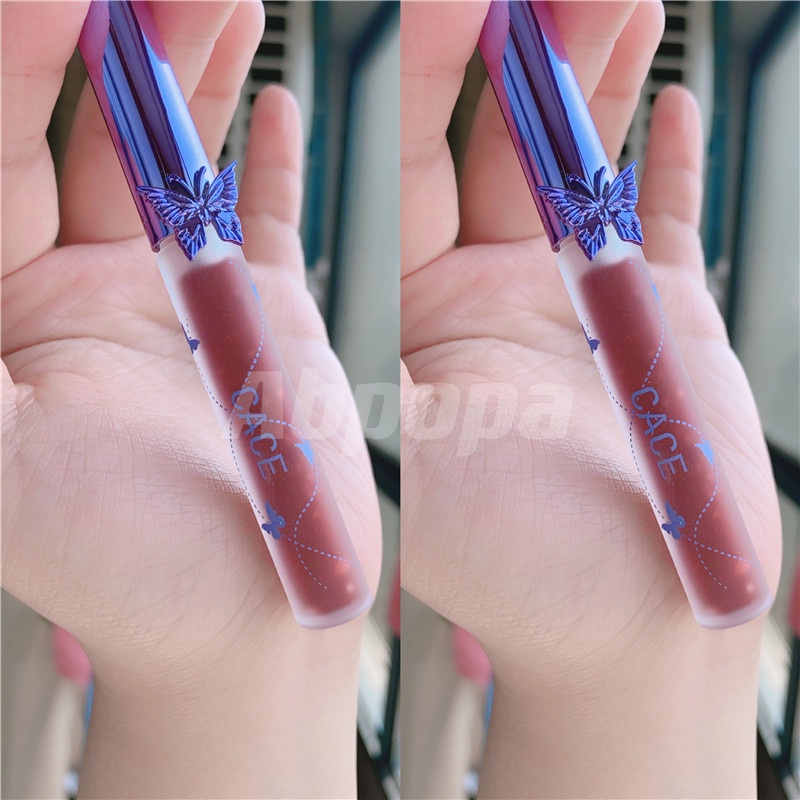 Cace Abpopa® Son Môi Mềm Mịn Lâu Trôi Chống Thấm Nước Màu Tím Thời Trang
