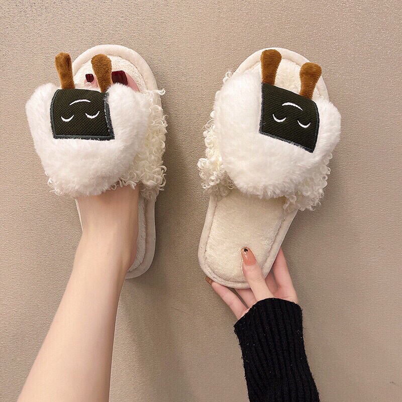 dép lông con thỏ mang trong nhà đi chơi siêu xinh