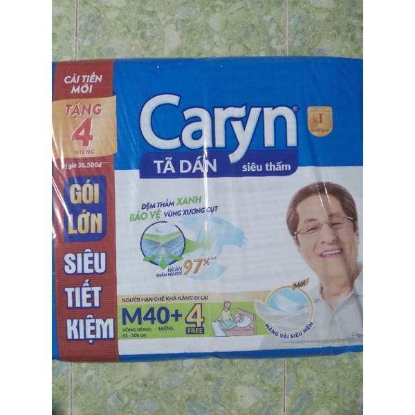 [ Tặng 4 miếng ] Tã dán người lớn siêu thấm Caryn M40/M - L 40 ( mua tối đa 2 gói/đơn )