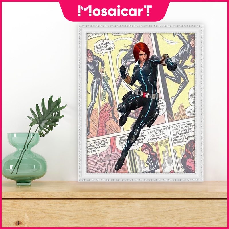 Bộ Tranh Đính Đá 5D Tự Làm Hình Siêu Anh Hùng Marvel 30x40cm / 40x50cm