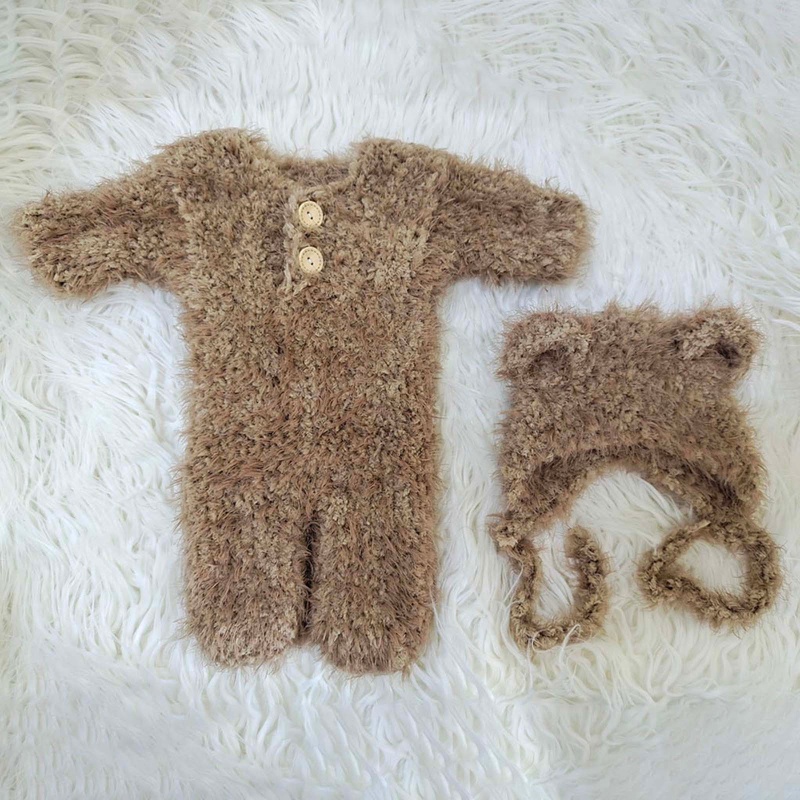 Bộ Áo Liền Quần Kèm Mũ Dành Cho Chụp Hình Em Bé Sơ Sinh