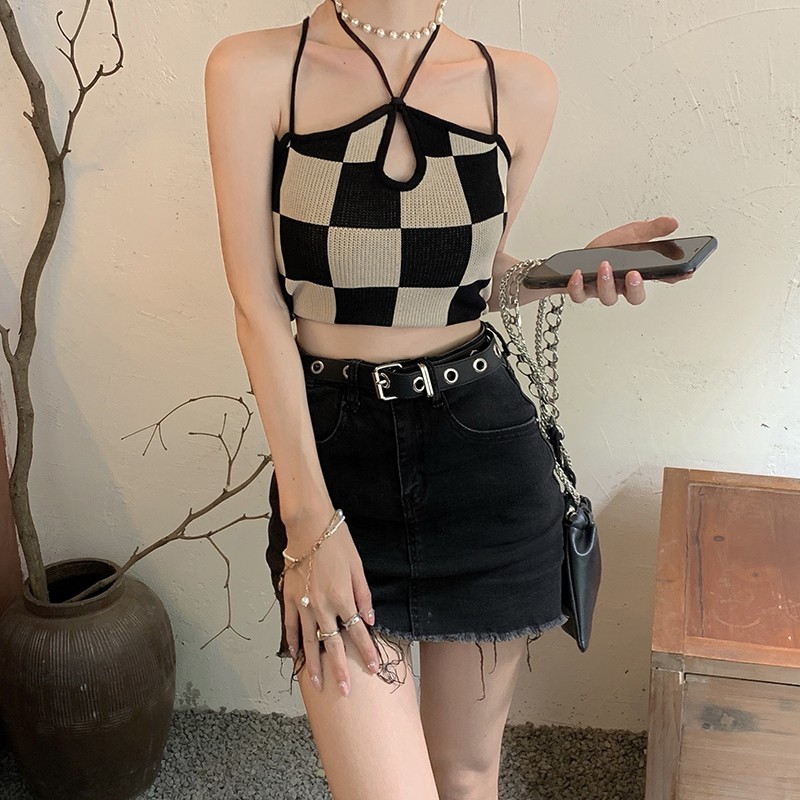 đầm họa tiết kẻ caro hợp thời trang trẻ trung cho nữ