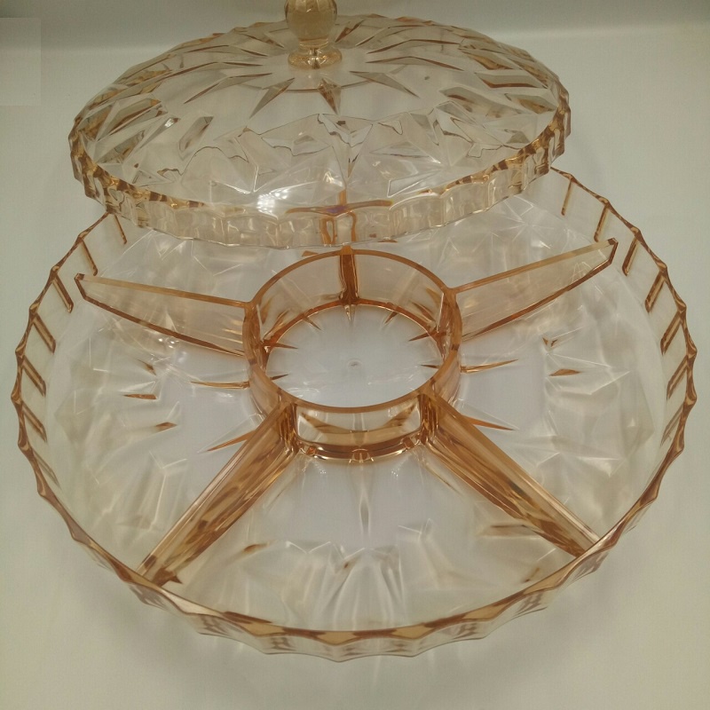 Khay đựng mứt, bánh kẹo, nhựa pha lê cao cấp 35 cm