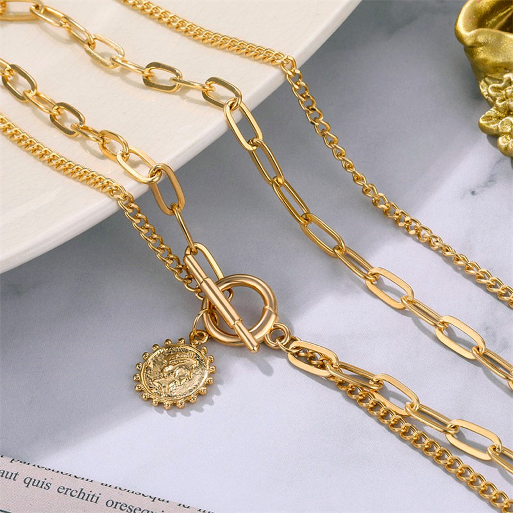 OT vòng cổ Hợp Kim Nhiều Lớp Phong Cách Vintage Cho Nữ