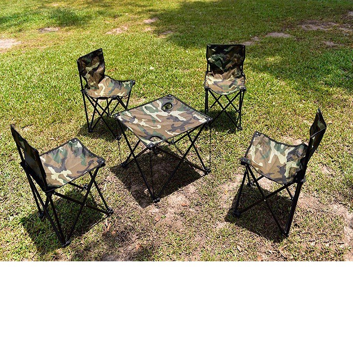 Bộ Bàn Ghế Dã Ngoại, Cao Cấp - Bộ Bàn Ghế Picnic Màu Rằn Ri