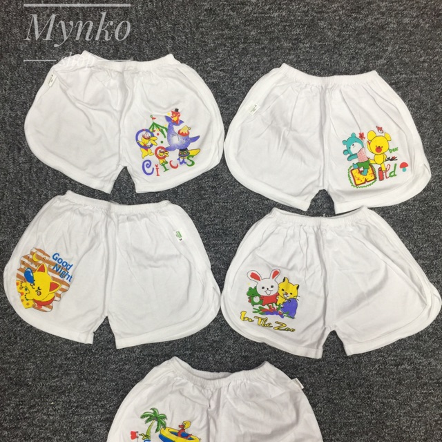 Quần ngắn trắng thun cotton- combo 5 quần - hình thật