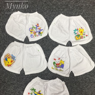 Quần ngắn trắng thun cotton- combo 5 quần - hình thật