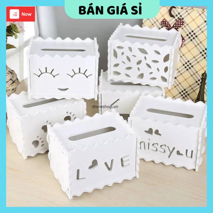 Hộp giấy ăn để bàn  GIÁ VỐN] Hộp khăn giấy màu trắng nhiều mẫu