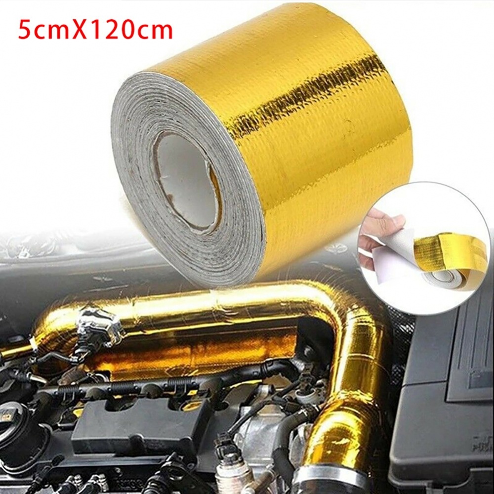⚡Hot Sale⚡Gold Thermal Exhaust Tape Air Intake Heat Insulation Shield Wrap Reflective Durable New-ISHOW