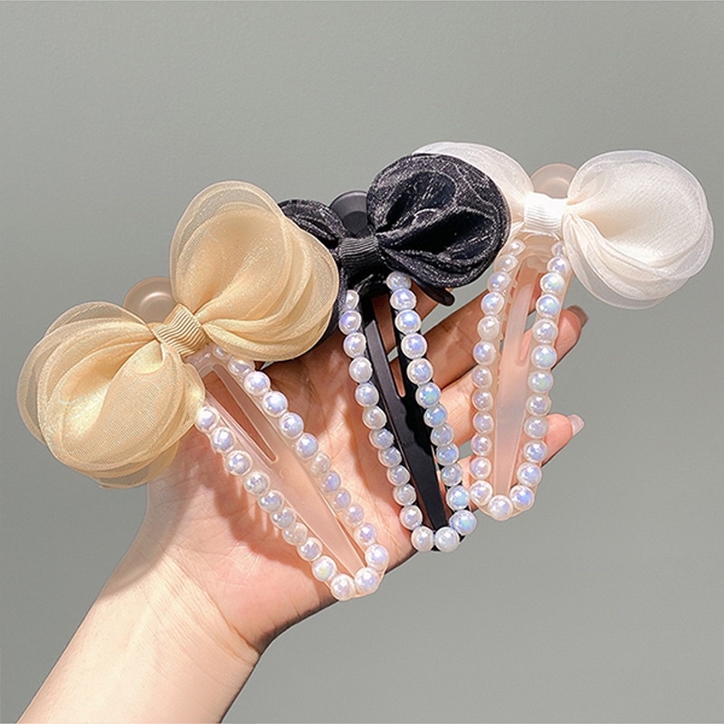 Kẹp tóc mẫu mới 2022 kẹp nơ sau đầu bản to hỗ trợ búi tóc tạo kiểu phong cách Hàn Quốc