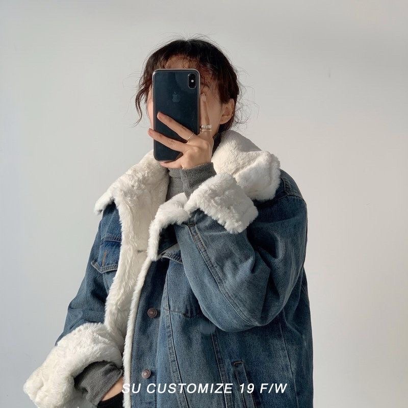 Áo khoác jean lót lông siêu dày - Hàng order