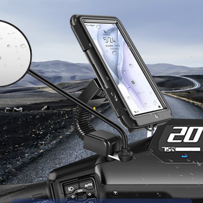 Bao da đựng điện thoại xe máy chống nước - T060