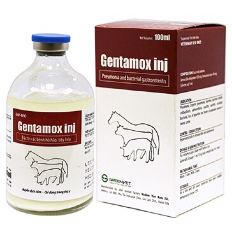 gentamox 100c hen suyễn heo viêm ruột, nhiễm khuẩn kế phát, sốt bỏ ăn