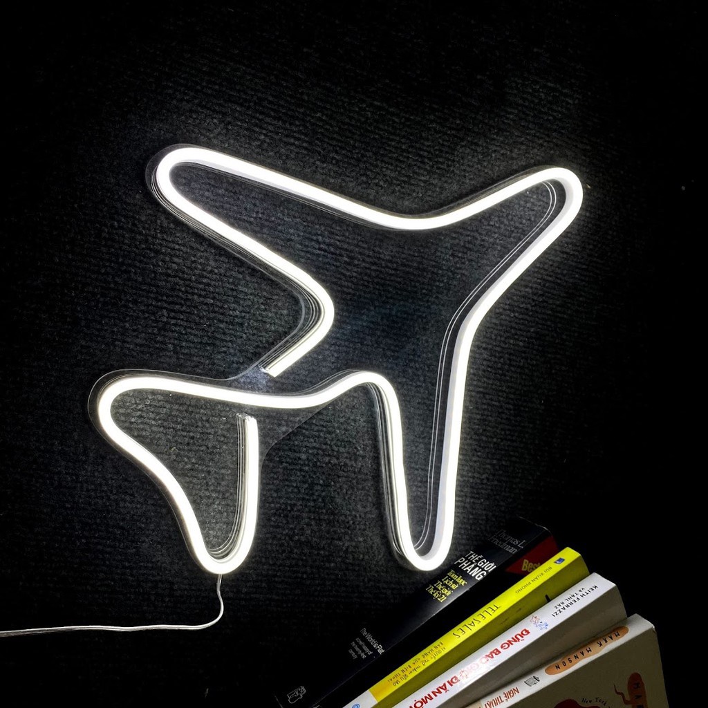 Đèn led Neon trang trí hình Máy Bay | Đèn neon trang trí phòng ngủ, treo tường