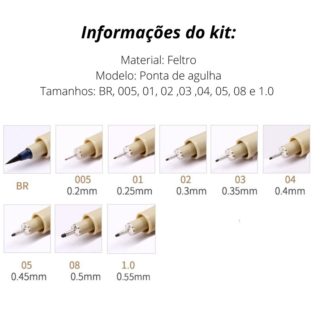 Bộ 9 Bút Vẽ Micron Sakura Màu Đen Nhập Khẩu Chính Hãng