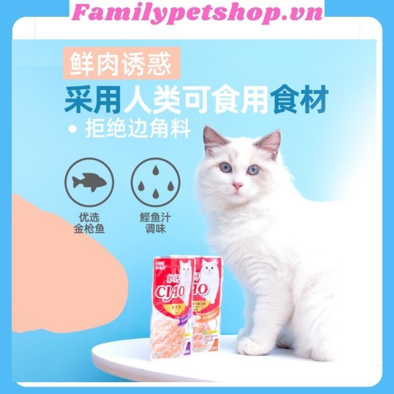 Pate cho mèo Ciao gói 60g-thức ăn cho mèo nhiều vị-familypetshop.vn