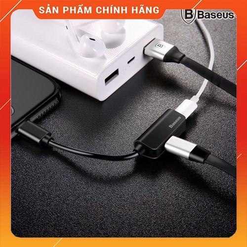 [Có MIC] Jack Chia Tai Nghe & Sạc IPHONE - Chính hãng Baseus - vừa sạc vừa đeo tai nghe