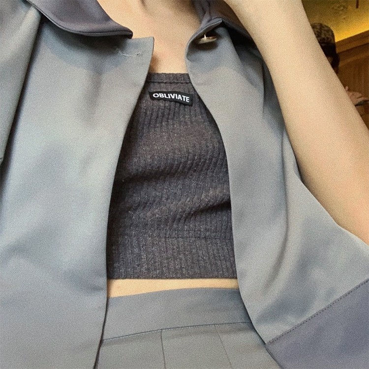 Xiaozhainv Áo Camisole Form Ôm Họa Tiết Thêu Hình Chữ Cái