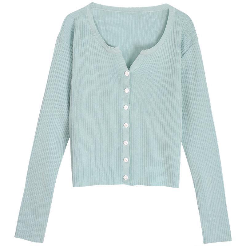 Áo Khoác Cardigan Dệt Kim Tay Dài Dáng Rộng Cổ Chữ V Thời Trang Mùa Thu Happy Store
