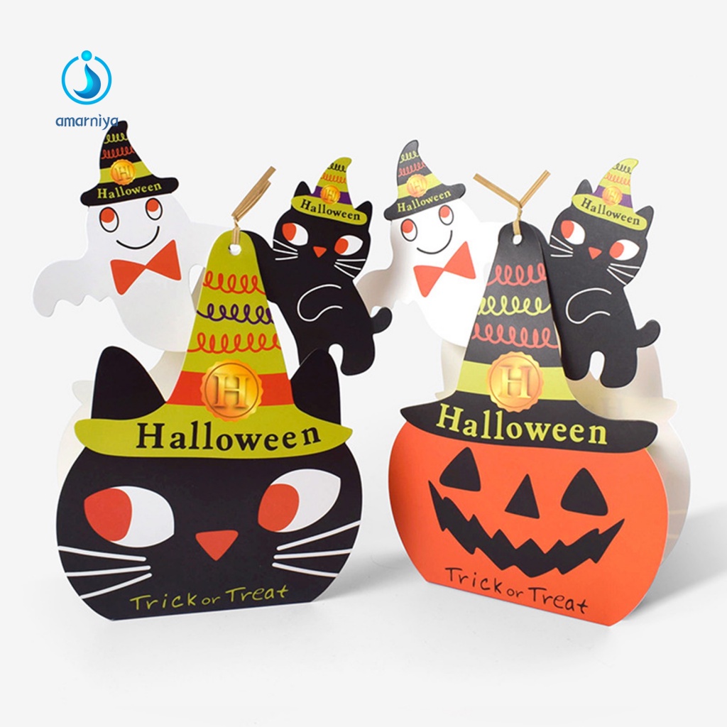 Bộ 5 Hộp Giấy Đựng Kẹo Họa Tiết Halloween