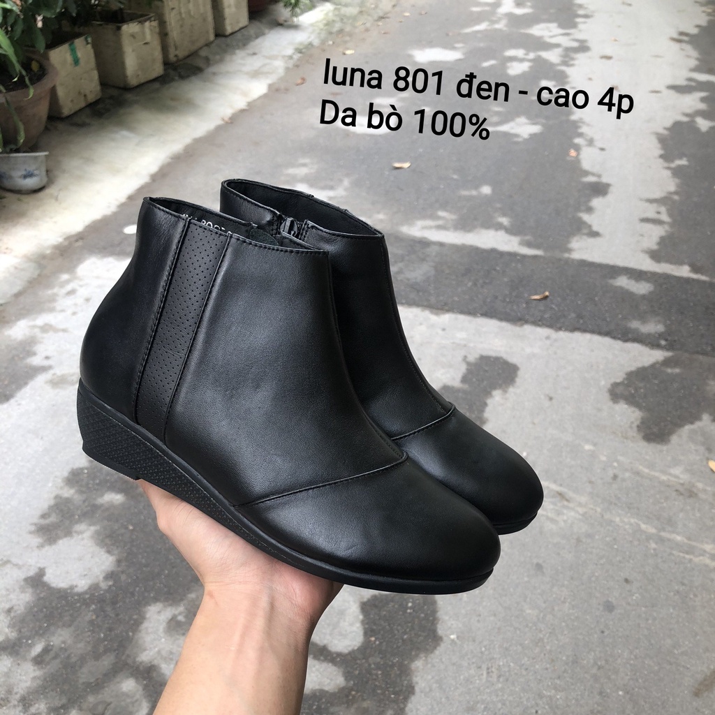 [GIẢM GIÁ] Bốt nữ Luna 801 da bò 100% ảnh thật bảo hành 24 tháng đi êm chân dễ phối đồ thời trang hàng hiệu
