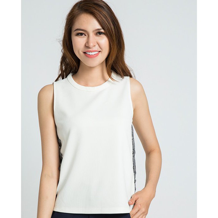 Áo Sát Nách Phối Sọc Hity TOP084 (Trắng Kim Cương)